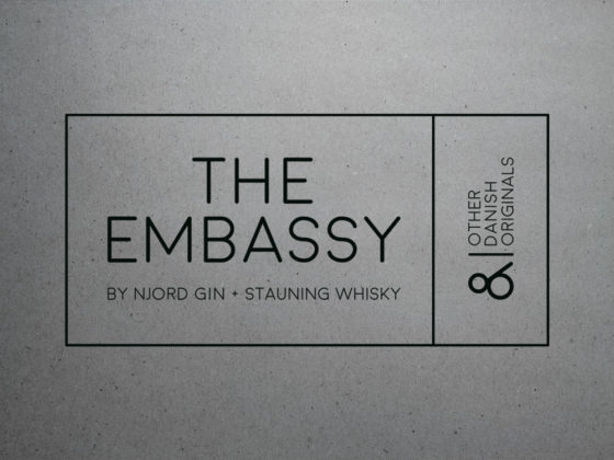 Logo design black font on grey background