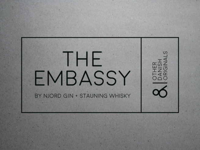 Logo design black font on grey background